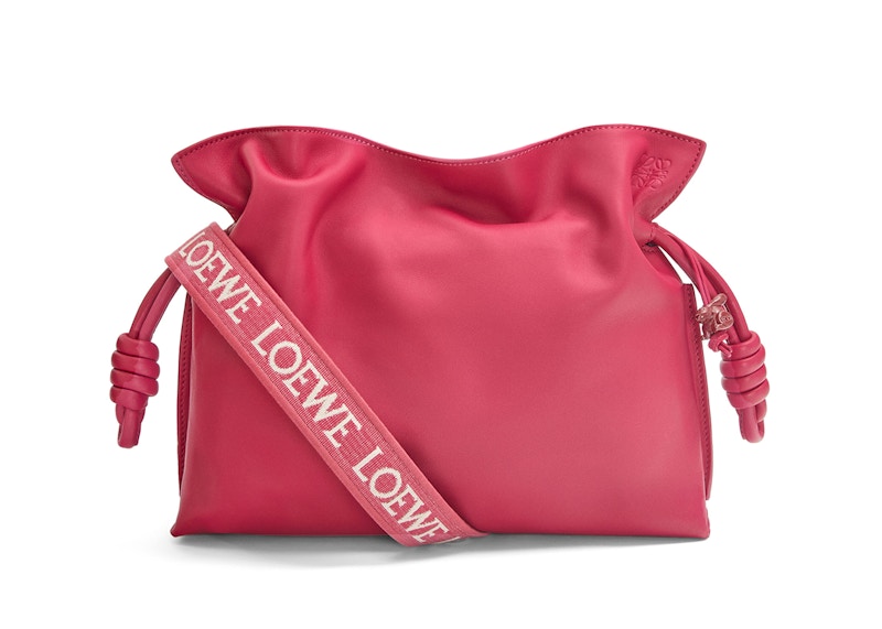 LOEWE Flamenco Clutch In Nappa Calfskin Ruby Red Glaze