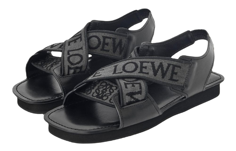 LOEWE Flamenco Slipper 'Embroidered Calfskin Black' 圖 3