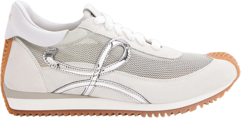 LOEWE羅意威 Flow Runner 皮革網布 系帶 低幫 運動休閒鞋 男款 白銀色 Buy LOEWE羅意威 Flow Runner 皮革網布 系帶 低幫 運動休閒鞋 男款 白銀色