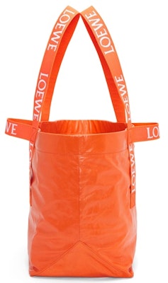 LOEWE Tas Shopper Lipat Kulit Anak Sapi Kertas Oranye Order LOEWE Tas Shopper Lipat Kulit Anak Sapi Kertas Oranye