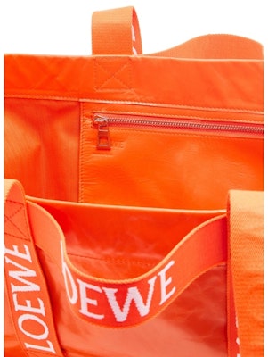 LOEWE Fold Shopper In Paper Calfskin Orange Lookbook LOEWE Fold Shopper In Paper Calfskin Orange