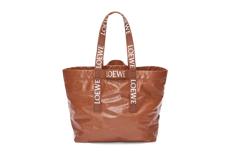 LOEWE Fold Shopper In Paper Calfskin Tan
