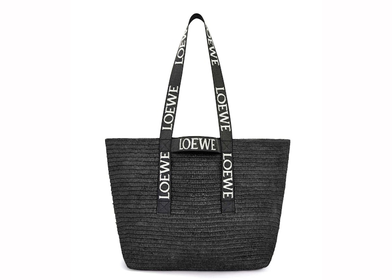 Order LOEWE 黑色草編折疊購物袋