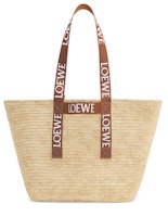 LOEWE Fold Shopper In Raffia Natural/Tan LOEWE Fold Shopper In Raffia Natural/Tan