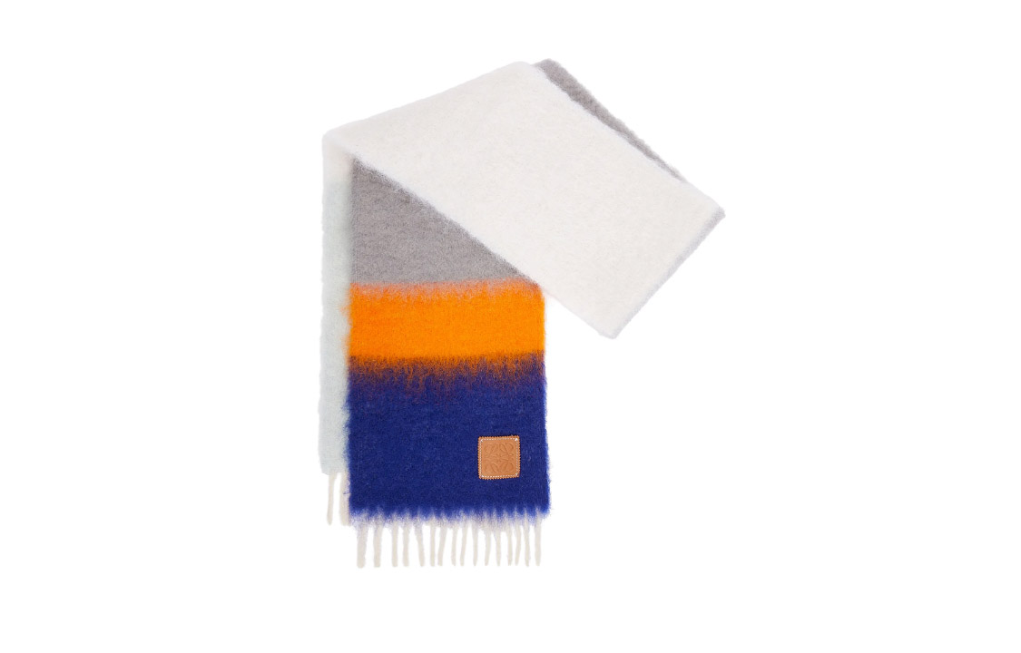LOEWE Fringed Wool Scarf Unisex Couples Style Multicolor F811257X22-5389