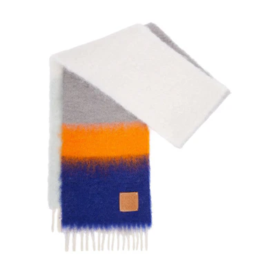 LOEWE Fringed Wool Scarf Unisex Couples Style Multicolor F811257X22-5389