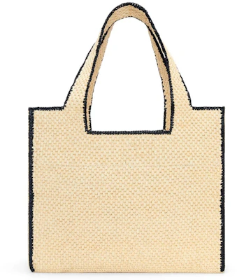LOEWE Tote Depan Besar Raffia Semula Jadi Order LOEWE Tote Depan Besar Raffia Semula Jadi