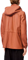 Shop LOEWE 2021秋冬男士可调节橙色真皮连帽夹克外套. H526Y19L15-2530