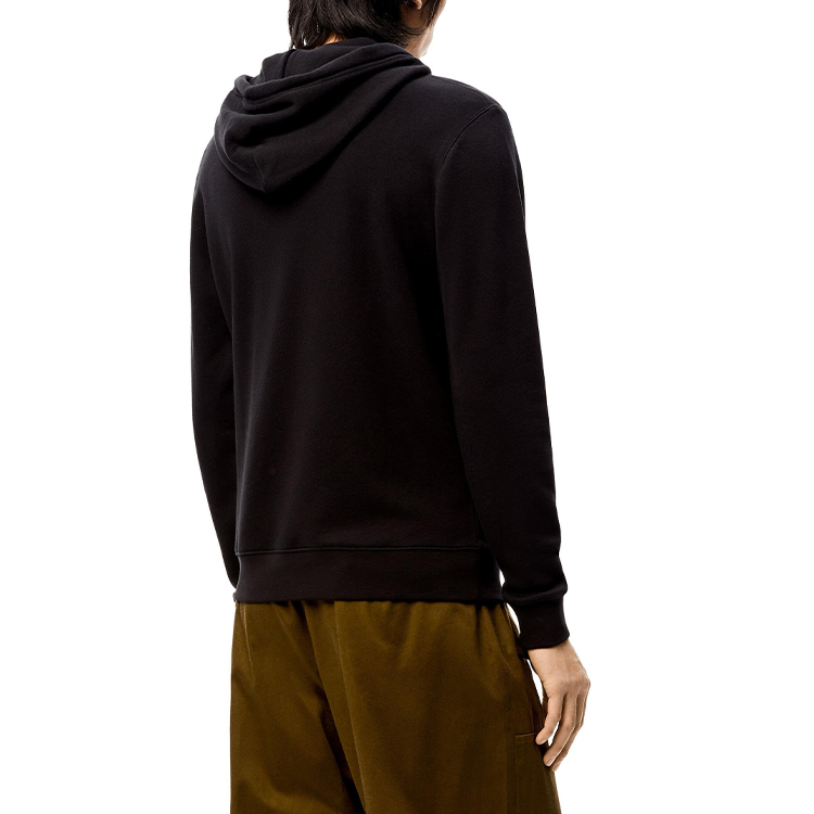 Purchase LOEWE FW21 Anagram Embroidered Drawstring Hoodie Black Men’s Pullover. H526Y25J07-1100