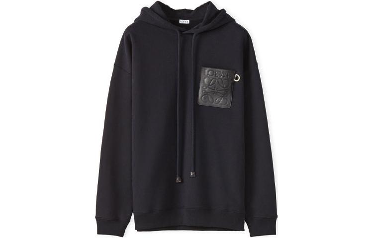 Order LOEWE FW21 Anagram 皮革貼標連帽衫 黑色 秋季 H526Y25J12-1100