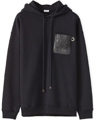 LOEWE FW21 Anagram 皮革貼標連帽衫 黑色 秋季 H526Y25J12-1100 Order LOEWE FW21 Anagram 皮革貼標連帽衫 黑色 秋季 H526Y25J12-1100