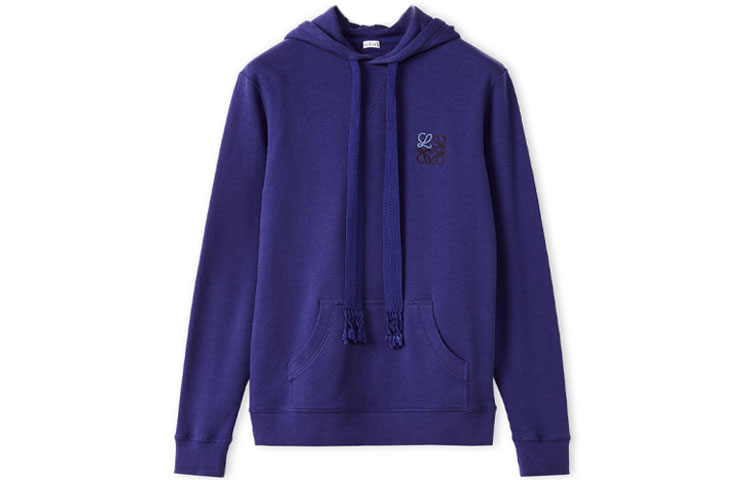 LOEWE FW21 Anagram Solid Blue Hoodie Long-Sleeve Pullover H526Y25J07-5130