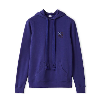 LOEWE FW21 Anagram Solid Blue Hoodie Long-Sleeve Pullover H526Y25J07-5130