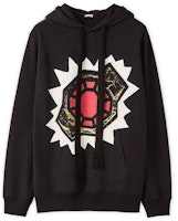 LOEWE FW21 Black Cotton Hoodie with Circular Print Design. H526Y25X01-1100 LOEWE FW21 Black Cotton Hoodie with Circular Print Design. H526Y25X01-1100