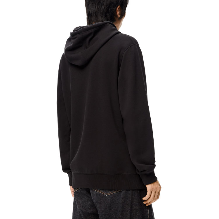 Purchase LOEWE FW21 Black Cotton Hoodie with Circular Print Design. H526Y25X01-1100