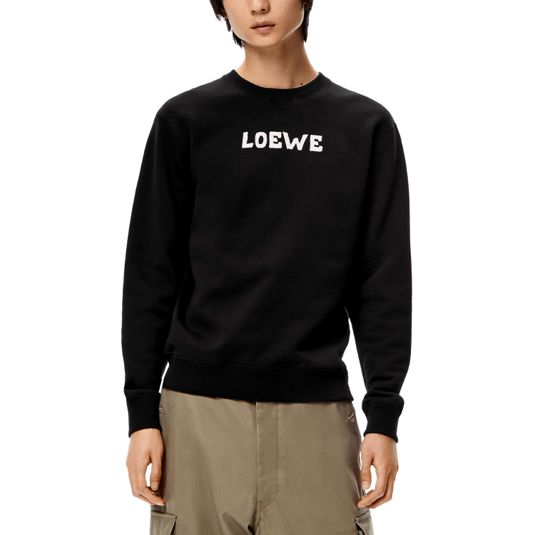 Purchase LOEWE 2021秋冬黑色刺绣Logo圆领卫衣. H526Y24J18-1100