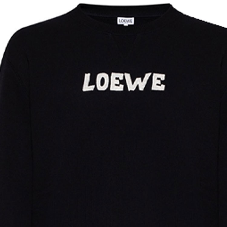 Details for LOEWE 2021秋冬黑色刺绣Logo圆领卫衣. H526Y24J18-1100