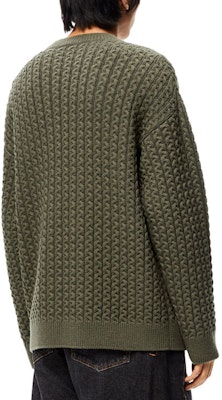 LOEWE FW21 Green Pullover Wool Sweater with Solid 3D Logo Design for Men H526Y14K83-4160 Shop LOEWE FW21 Green Pullover Wool Sweater with Solid 3D Logo Design for Men H526Y14K83-4160