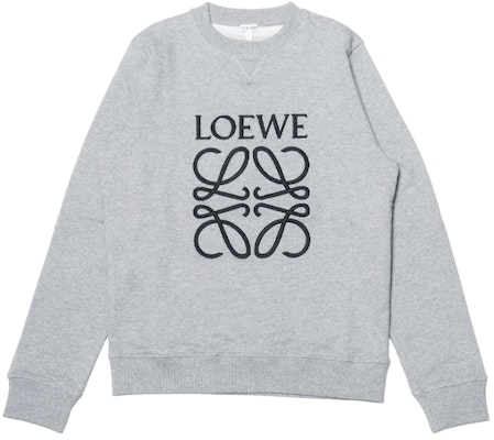 LOEWE FW21 Grey Pullover Sweatshirt with Embroidered Logo. H6169410OF-1120 Order LOEWE FW21 Grey Pullover Sweatshirt with Embroidered Logo. H6169410OF-1120