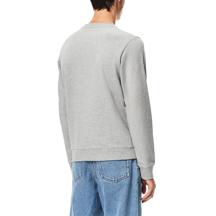 Shop LOEWE 2021秋冬灰色刺绣Logo套头卫衣. H6169410OF-1120