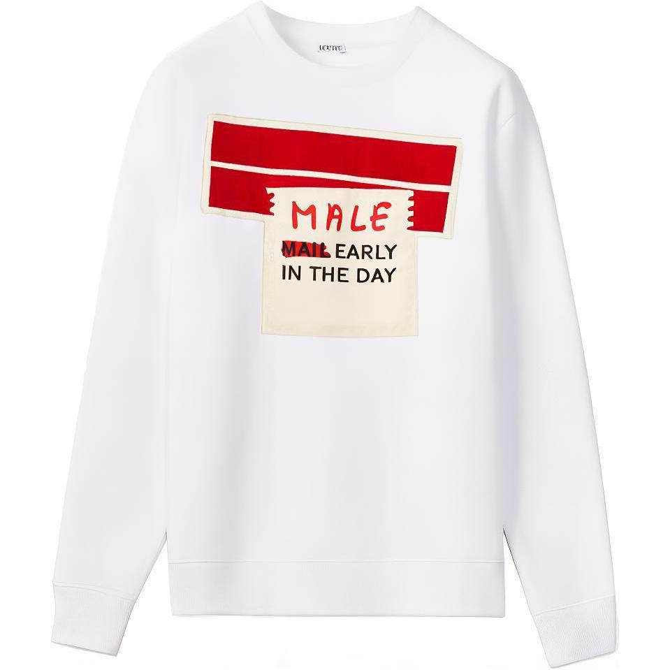 LOEWE FW21 Mail Design Crewneck Sweatshirt White Mens H526Y24J09-2100