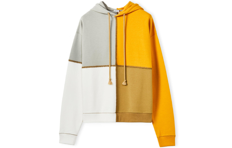 LOEWE FW21 Multicolor Patchwork Stitching Hoodie H526Y25J08-9990