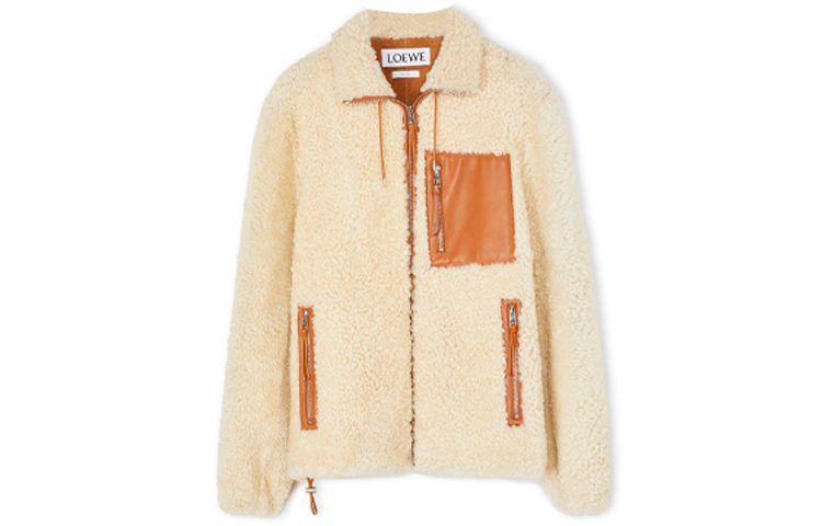 LOEWE FW21 Novak Shearling Jacket Off-White H1298913AU-2073
