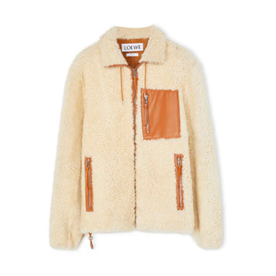 LOEWE FW21 Novak Shearling Jacket Off-White H1298913AU-2073