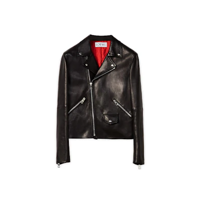 LOEWE FW21 Oversized Biker Leather Jacket Men’s Black H526Y19L14-1100