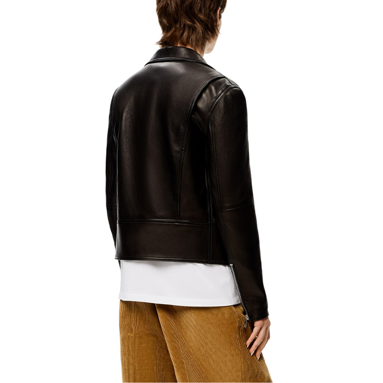 Purchase LOEWE FW21 男士黑色寬版機車皮衣外套 H526Y19L14-1100