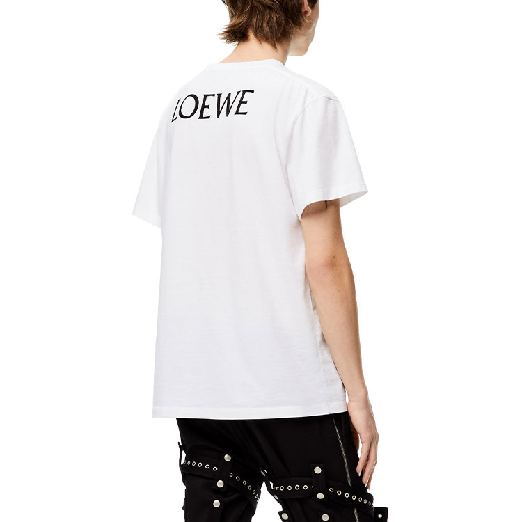 Purchase LOEWE FW21 披薩印花純棉圓領T恤 白色 H526Y22J31-2100