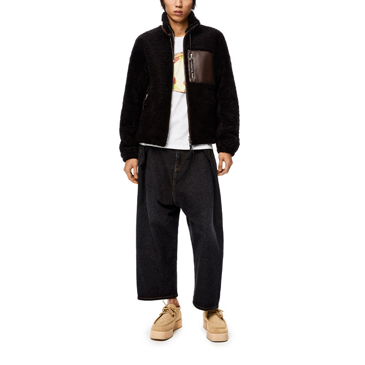 Purchase LOEWE FW21 Jaket Kasual Wool Hitam Lelaki H526Y19L24-1103