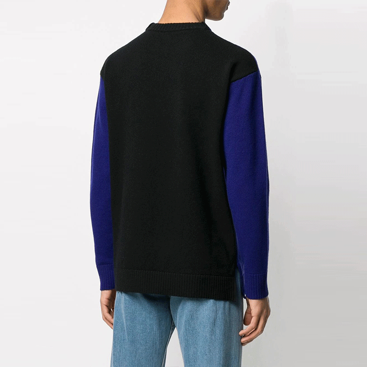 Shop LOEWE 2021秋冬羊毛长袖毛衣 - 深蓝色 H3109440SM-5110