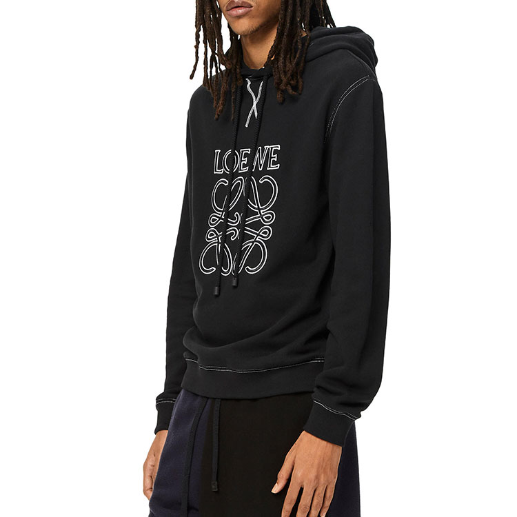 Details for ロエベ FW22 ブラック 刺繍ロゴ オーバーサイズ フーディー H526Y25X02-1100
