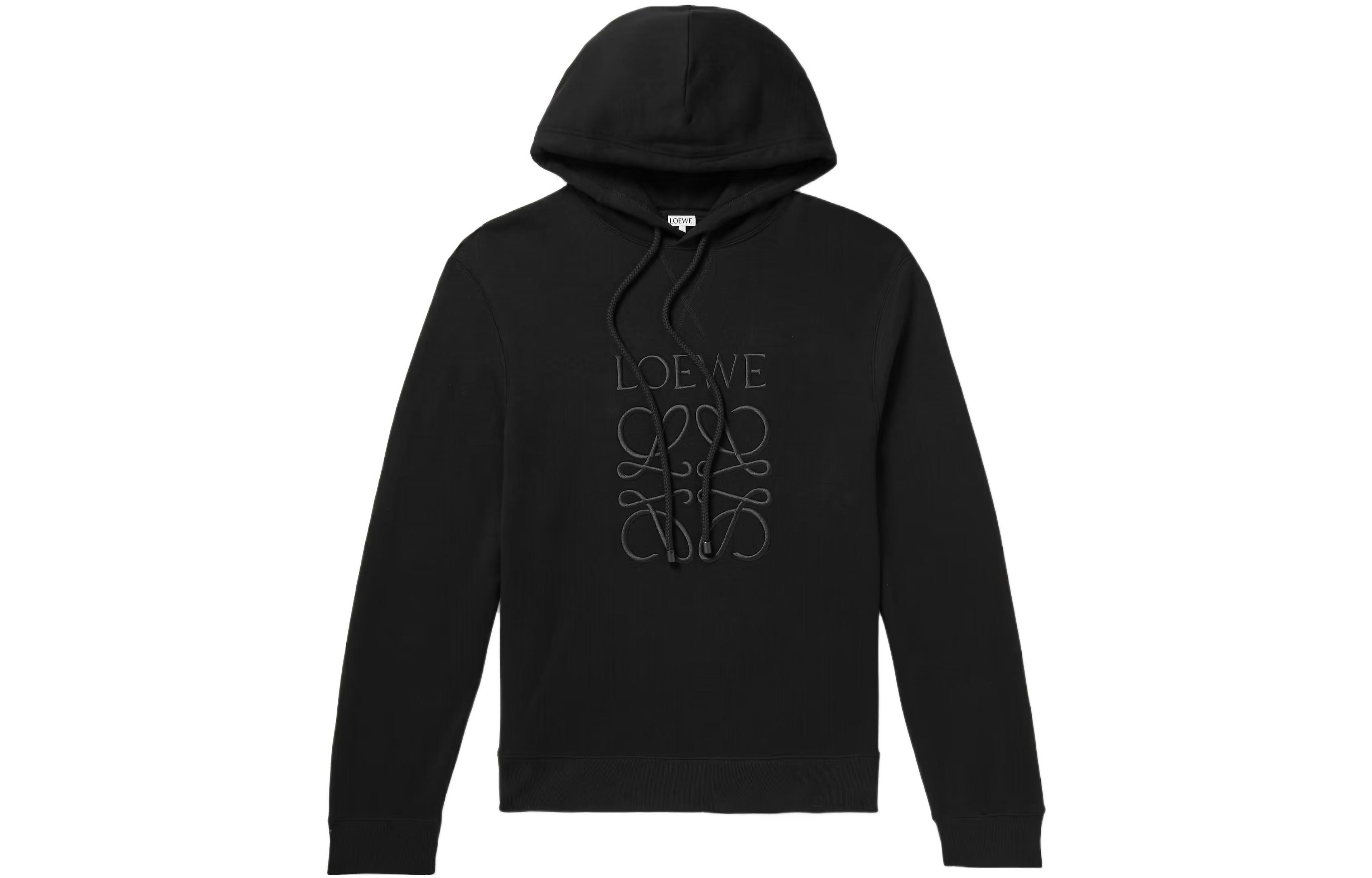 Order LOEWE FW22  Black Loose Fit Hoodie with Embroidered Logo. H526Y25X02-1185