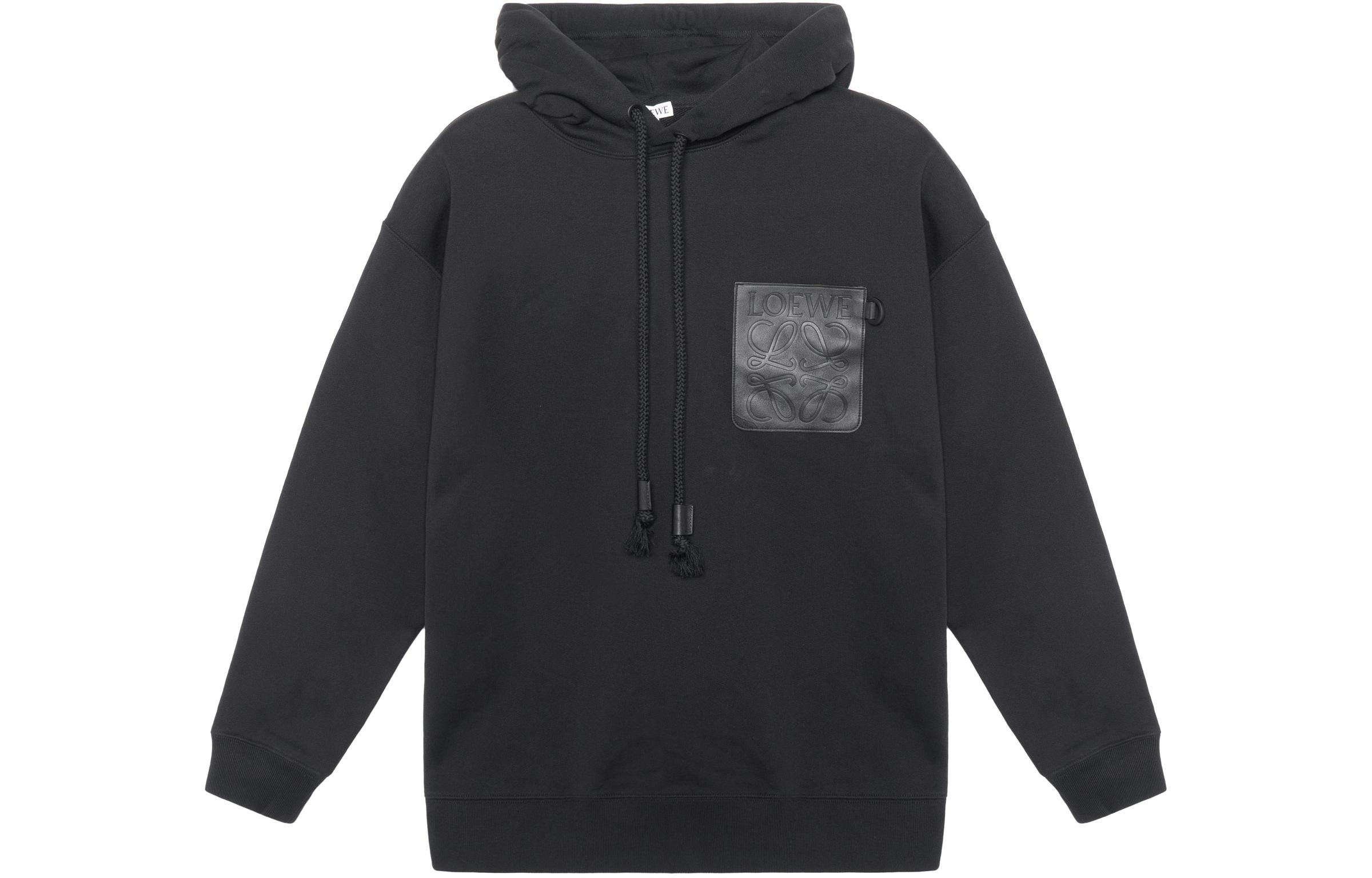 Order LOEWE FW22 黑色純色Logo抽繩連帽衫. H526Y25X21-1100