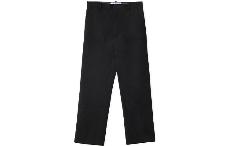 LOEWE FW22  Black Straight-Fit Casual Pants with Solid Logo Patch. H526Y04WA0-1100