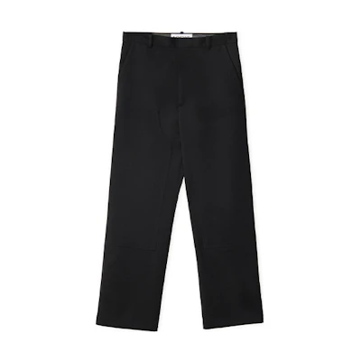LOEWE FW22 Black Straight-Fit Casual Pants with Solid Logo Patch. H526Y04WA0-1100