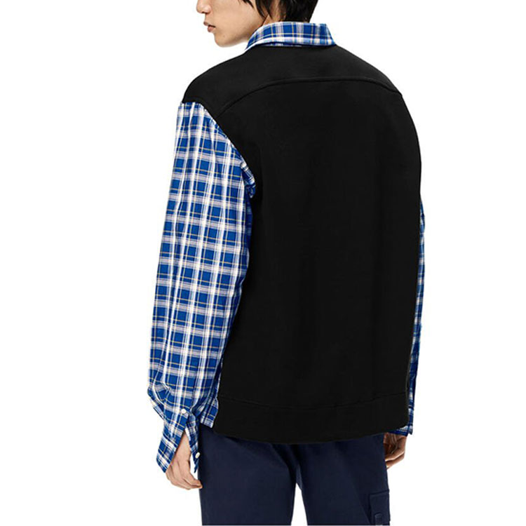 Shop LOEWE 2022秋冬蓝色格纹长袖衬衫. H526Y05W94-1105