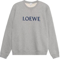 LOEWE FW22 Embroidered Logo Crewneck Sweatshirt in Ash Grey. H526Y24J26-1440 LOEWE FW22 Embroidered Logo Crewneck Sweatshirt in Ash Grey. H526Y24J26-1440