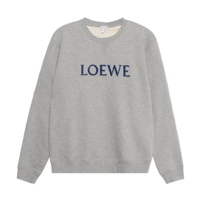 LOEWE FW22 Embroidered Logo Crewneck Sweatshirt in Ash Grey. H526Y24J26-1440