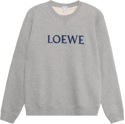 LOEWE FW22 Embroidered Logo Crewneck Sweatshirt in Ash Grey. H526Y24J26-1440 Order LOEWE FW22 Embroidered Logo Crewneck Sweatshirt in Ash Grey. H526Y24J26-1440