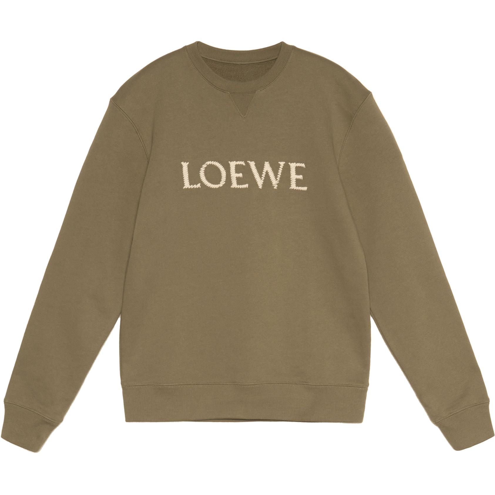LOEWE FW22  Green Crewneck Sweatshirt with Embroidered Letters. H526Y24J26-4430