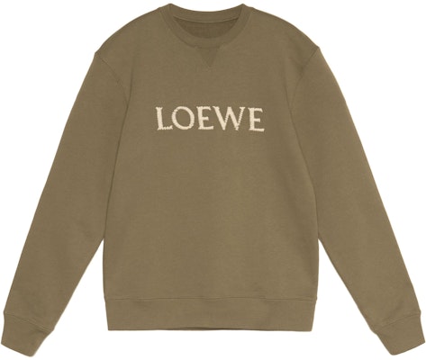 LOEWE FW22 Green Crewneck Sweatshirt with Embroidered Letters. H526Y24J26-4430 Buy LOEWE FW22 Green Crewneck Sweatshirt with Embroidered Letters. H526Y24J26-4430