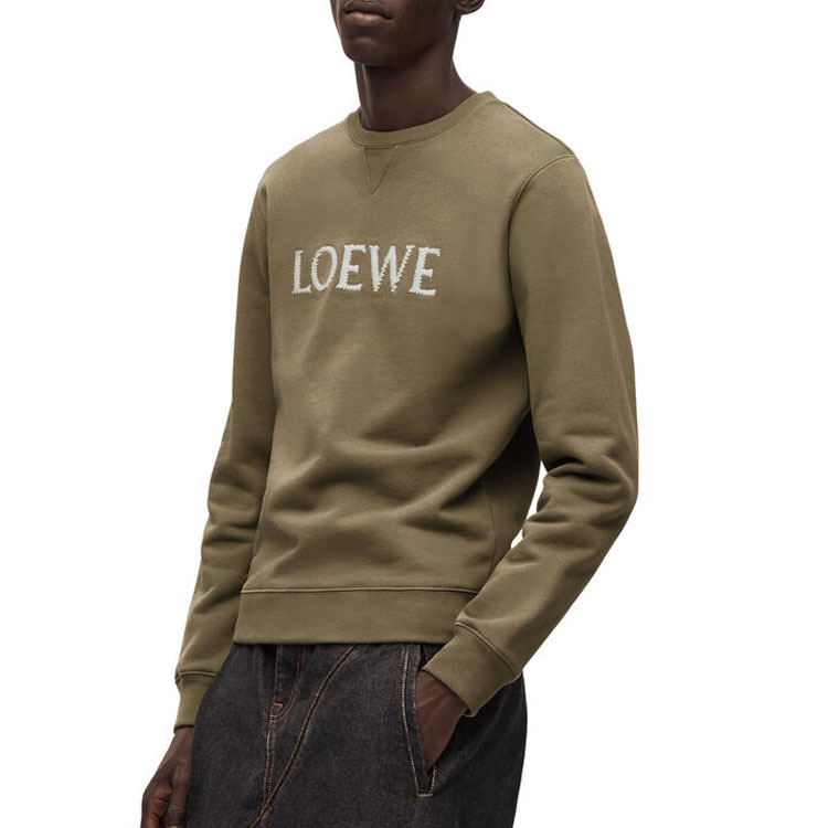 Details for LOEWE FW22 綠色刺繡字母圓領長袖上衣。 H526Y24J26-4430