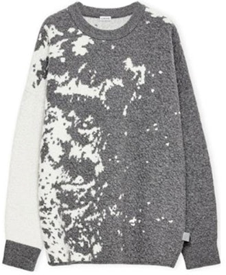 로에베 FW22 그레이 화이트 그래픽 인타르시아 울 스웨터. H526Y14KDI-1122 Order 로에베 FW22 그레이 화이트 그래픽 인타르시아 울 스웨터. H526Y14KDI-1122