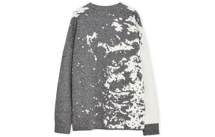 Lookbook 로에베 FW22 그레이 화이트 그래픽 인타르시아 울 스웨터. H526Y14KDI-1122