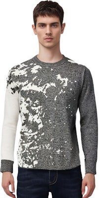 로에베 FW22 그레이 화이트 그래픽 인타르시아 울 스웨터. H526Y14KDI-1122 Shop 로에베 FW22 그레이 화이트 그래픽 인타르시아 울 스웨터. H526Y14KDI-1122