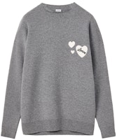 LOEWE FW22 Grey Wool Sweater with Solid Heart Print Design. H526Y14KCJ-1440 LOEWE FW22 Grey Wool Sweater with Solid Heart Print Design. H526Y14KCJ-1440