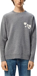 LOEWE FW22 Kelabu Baju Wool dengan Rekaan Cetakan Hati Solid. H526Y14KCJ-1440 Shop LOEWE FW22 Kelabu Baju Wool dengan Rekaan Cetakan Hati Solid. H526Y14KCJ-1440